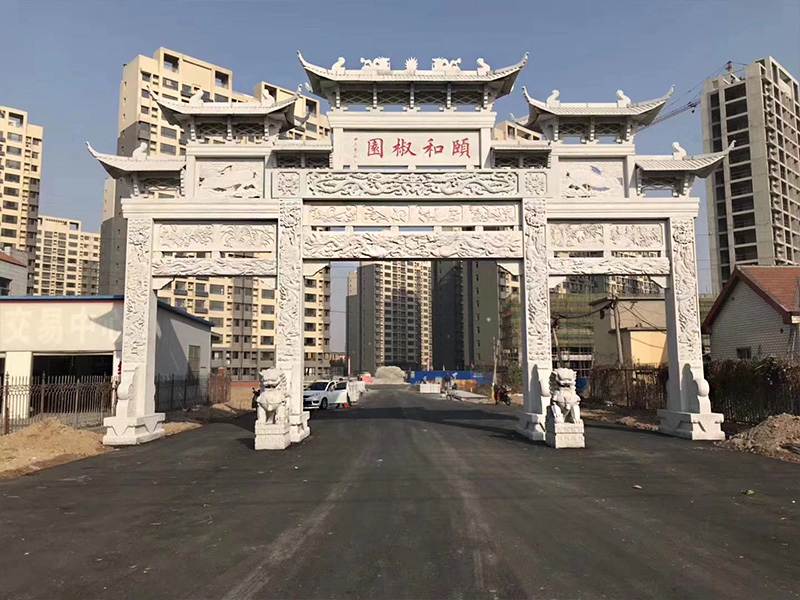 農(nóng)村石雕牌樓安裝